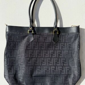 Fendi Black Monogram Tote Bag